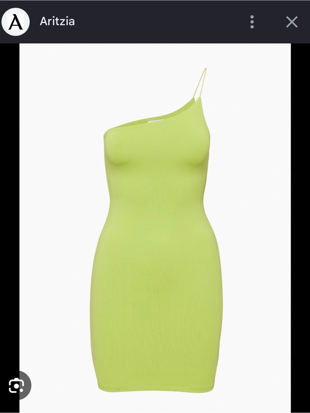 Aritzia One-Shoulder Neon Lime Bodycon Dress